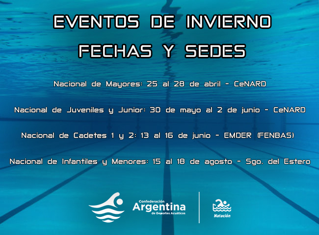 Fechas y sedes para los eventos de invierno