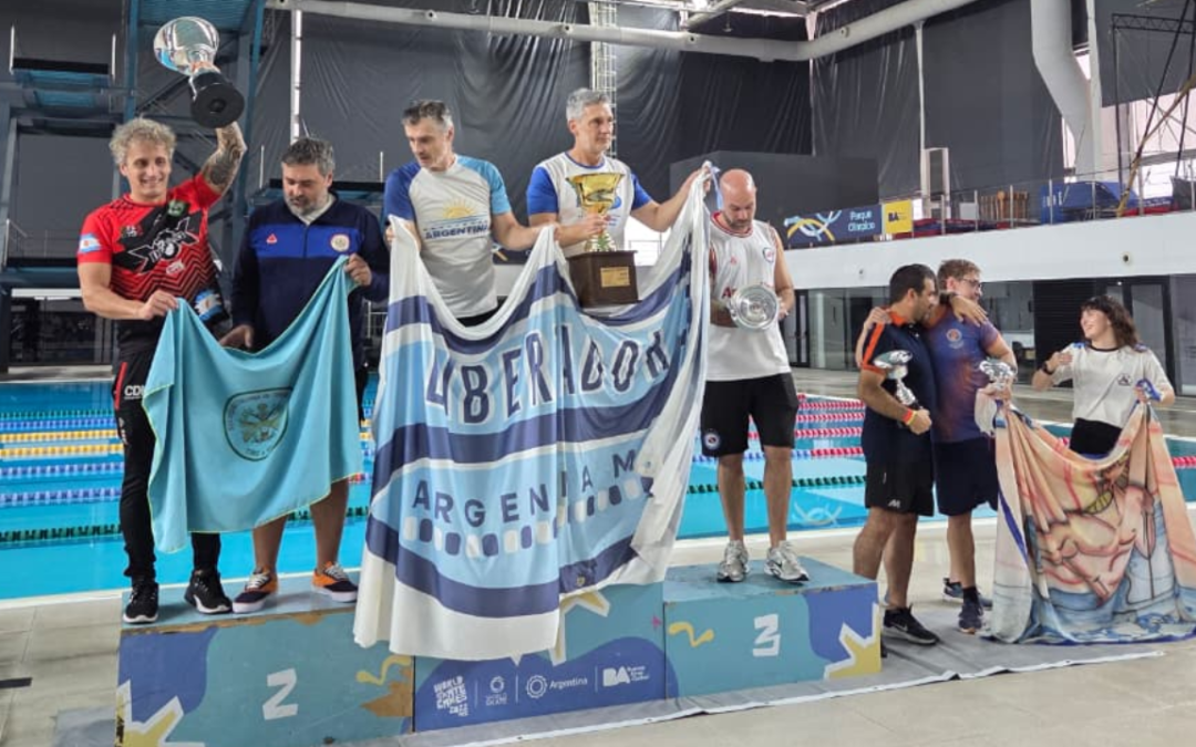 Podio general del Campeonato Argentino Máster Clausura Rodolfo Sacco en el Parque Olímpico FeNaBA